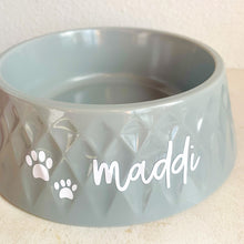 Load image into Gallery viewer, Australian-made pet bowl name label in different font styles and colors