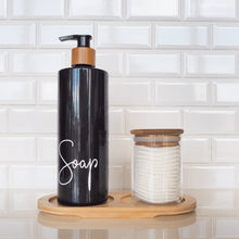 Load image into Gallery viewer, Refillable bathroom bottles, white labels, black labels, labels, Pump bottles, reusable bathroom bottles, Love and Labels