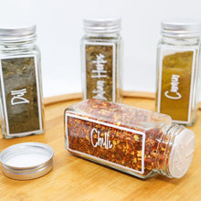 Load image into Gallery viewer, spice jars with labels, spice labels, pantry organisation labels - Love and Labels