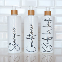Load image into Gallery viewer, Refillable shampoo bottles, bottle for shampoo, 500ml bottles, refillable shower bottles- Love and Labels