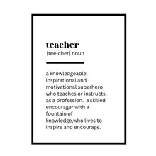 Load image into Gallery viewer, Teacher Definition Sticker, Printed labels, teacher gift- Love and Labels
