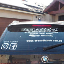 Load image into Gallery viewer, Vinyl Car Signage, custom car signahe, vinyl car decal australia - Love and Labels
