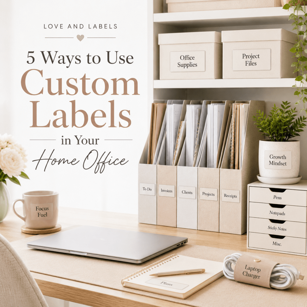 Home Office Labels | 5 Custom Label Ideas for Organisation – Love and ...