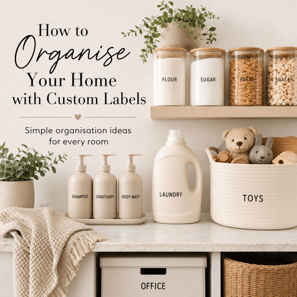 How to Organise Your Home with Custom Labels | Love and Labels