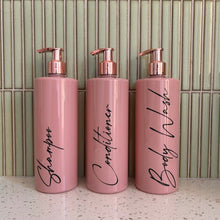 Load image into Gallery viewer, 500ml Dusty Pink Bathroom Bottles with Custom Labels - Love and Labels
