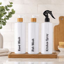 Load image into Gallery viewer, 500ml Refillable Kitchen Bottle Pump and Spray Set - Love and Labels
