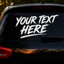 Load image into Gallery viewer, custom car signage and personalised car stickers with your own designs
