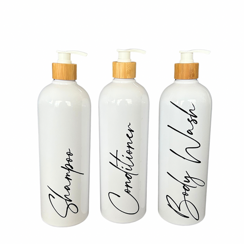 1L Refillable Shampoo Bottles, refillable bathroom bottles, shampoo conditioner bottles - Love and Labels