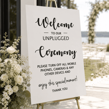 Load image into Gallery viewer, A1 Acrylic Welcome Sign - Unplugged Ceremony - Love and Labels
