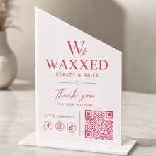 Load image into Gallery viewer, A5 Acrylic Business Sign with Social Media Details - Love and Labels
