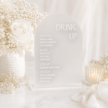 Load image into Gallery viewer, A5 Arch - Wedding Signage Drinks List Menu - Love and Labels
