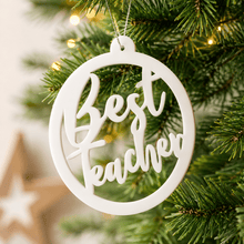Load image into Gallery viewer, Best Teacher Christmas Baubles - Love and Labels
