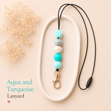 Load image into Gallery viewer, Blue Teacher Lanyards | Personalised Silicone Beaded Lanyards - Love and Labels
