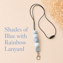 Load image into Gallery viewer, Blue Teacher Lanyards | Personalised Silicone Beaded Lanyards - Love and Labels
