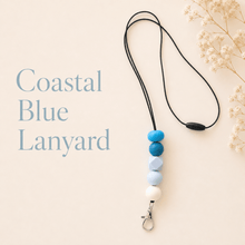 Load image into Gallery viewer, Blue Teacher Lanyards | Personalised Silicone Beaded Lanyards - Love and Labels
