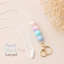 Load image into Gallery viewer, Blue Teacher Lanyards | Personalised Silicone Beaded Lanyards - Love and Labels
