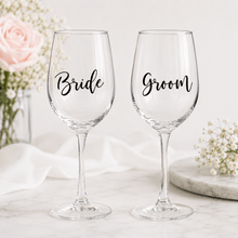 Load image into Gallery viewer, Bride &amp; Groom - Wine Glass Decals - Love and Labels
