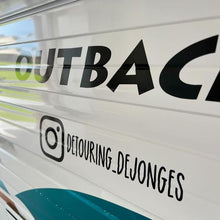 Load image into Gallery viewer, instagram handle for cars and caravans vinyl signage made in Australia
