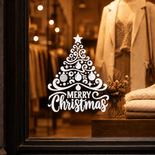 Load image into Gallery viewer, Christmas Tree Window Decal | Festive Shop Window Signage - Love and Labels
