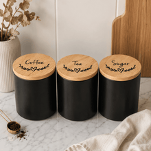 Load image into Gallery viewer, Coffee Tea Sugar Labels for Kitchen Canisters - Love and Labels
