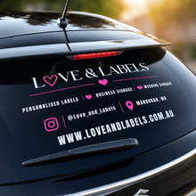 Load image into Gallery viewer, Custom Business Rear Window Sign - Love and Labels
