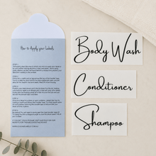 Load image into Gallery viewer, Custom Labels for Bathroom Bottles, 250ml, 500ml and 1L Label Sizes - Love and Labels

