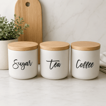 Load image into Gallery viewer, Custom Tea Coffee &amp; Sugar Canister Labels - Love and Labels
