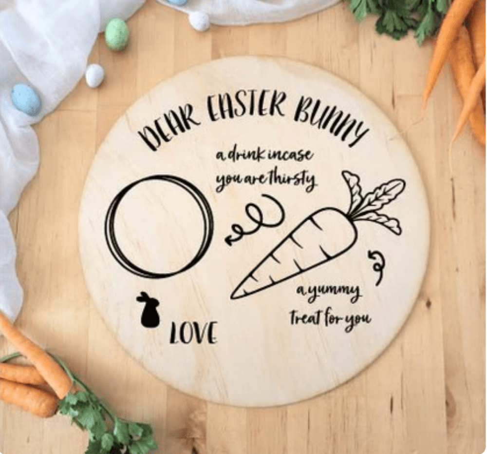wooden Easter Bunny Board - Personalised with kids name labels - Love and Labels