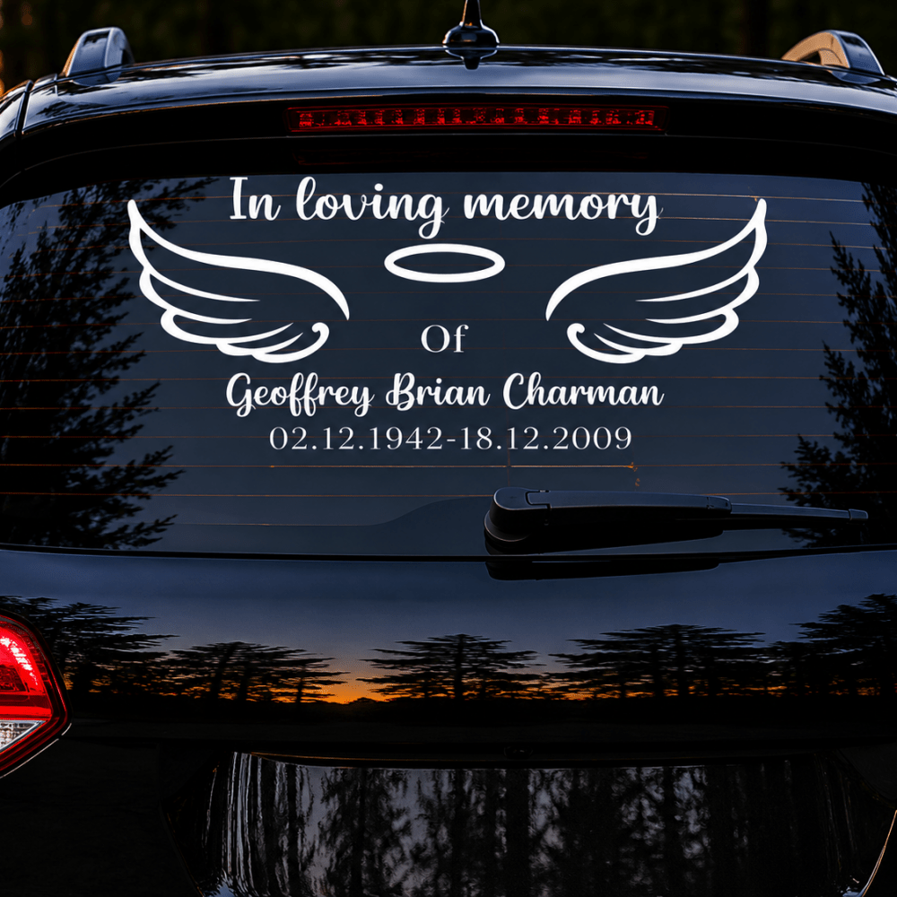 Personalised Full Rear Window Memorial Decal Australia – Love and Labels
