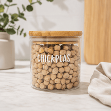 Load image into Gallery viewer, Glass Bamboo Pantry Container Jars - Love and Labels
