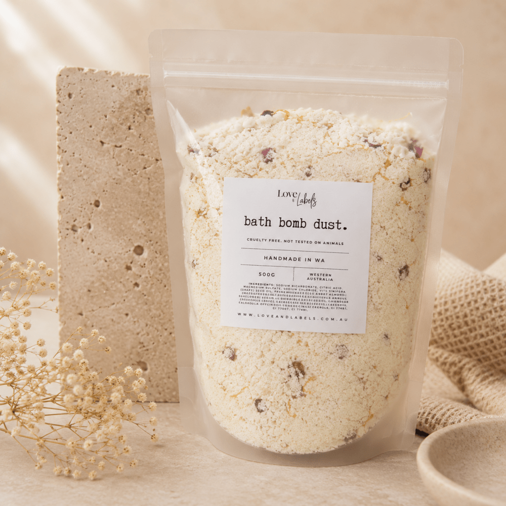 Handmade Bath Bomb Dust 500g | Custom Fragrance Bath Soak – Love and Labels