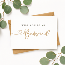 Load image into Gallery viewer, Modern Will you be my bridesmaid card - Love and Labels
