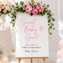 Load image into Gallery viewer, Personalised Acrylic Baby Shower Signage A1 - Love and Labels
