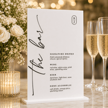 Load image into Gallery viewer, Personalised Acrylic Bar Menu Sign - Love and Labels
