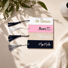 Load image into Gallery viewer, Personalised Acrylic Bookmark - Love and Labels
