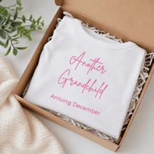 Load image into Gallery viewer, Personalised Baby Announcement Onesie | Another Grandchild Arriving - Love and Labels
