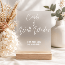 Load image into Gallery viewer, Personalised Cards &amp; Gifts Sign | Acrylic Wishing Well Sign - Love and Labels
