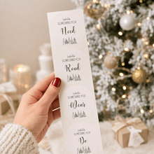 Load image into Gallery viewer, Personalised Christmas 8 Gift Sticker Set | Want, Need, Read, Wear - Love and Labels
