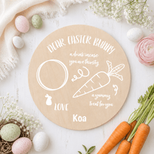 Load image into Gallery viewer, Personalised Dear Easter Bunny Treat Board - Love and Labels
