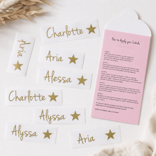 Load image into Gallery viewer, Personalised name labels with star design - Love and Labels
