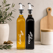 Load image into Gallery viewer, Personalised Oil &amp; Vinegar Bottle Labels – Leaf Design - Love and Labels
