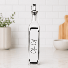 Load image into Gallery viewer, Personalised Oil &amp; Vinegar Bottle Labels – Modern Bordered Design - Love and Labels
