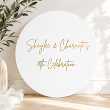 Load image into Gallery viewer, Personalised Round Acrylic Sign | Custom Event Signage - Love and Labels
