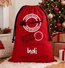 Load image into Gallery viewer, Personalised Santa Sack - Red Express Delivery - Love and Labels
