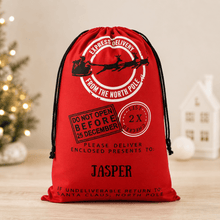 Load image into Gallery viewer, Personalised Santa Sack - Red Express Delivery - Love and Labels
