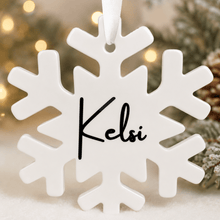 Load image into Gallery viewer, Personalised Snowflake Baubles - Love and Labels
