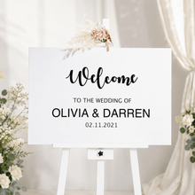 Load image into Gallery viewer, Personalised Wedding Welcome Sign | A1 Acrylic Wedding Sign - Love and Labels
