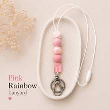Load image into Gallery viewer, Pink Teacher Lanyards | Silicone Beaded Lanyards - Love and Labels
