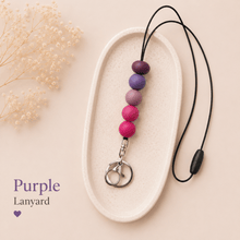 Load image into Gallery viewer, Purple Teacher Lanyards | Silicone Beaded Lanyards for Teachers &amp; Educators - Love and Labels
