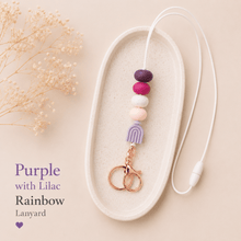 Load image into Gallery viewer, Purple Teacher Lanyards | Silicone Beaded Lanyards for Teachers &amp; Educators - Love and Labels

